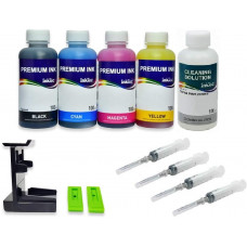Refill kit for Hp 62 , 62XL black and color cartridges with cleaning liquid