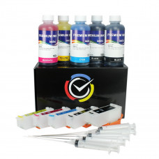 Refillable cartridges for Epson series 33 , 33XL with InkTec ink 500ml